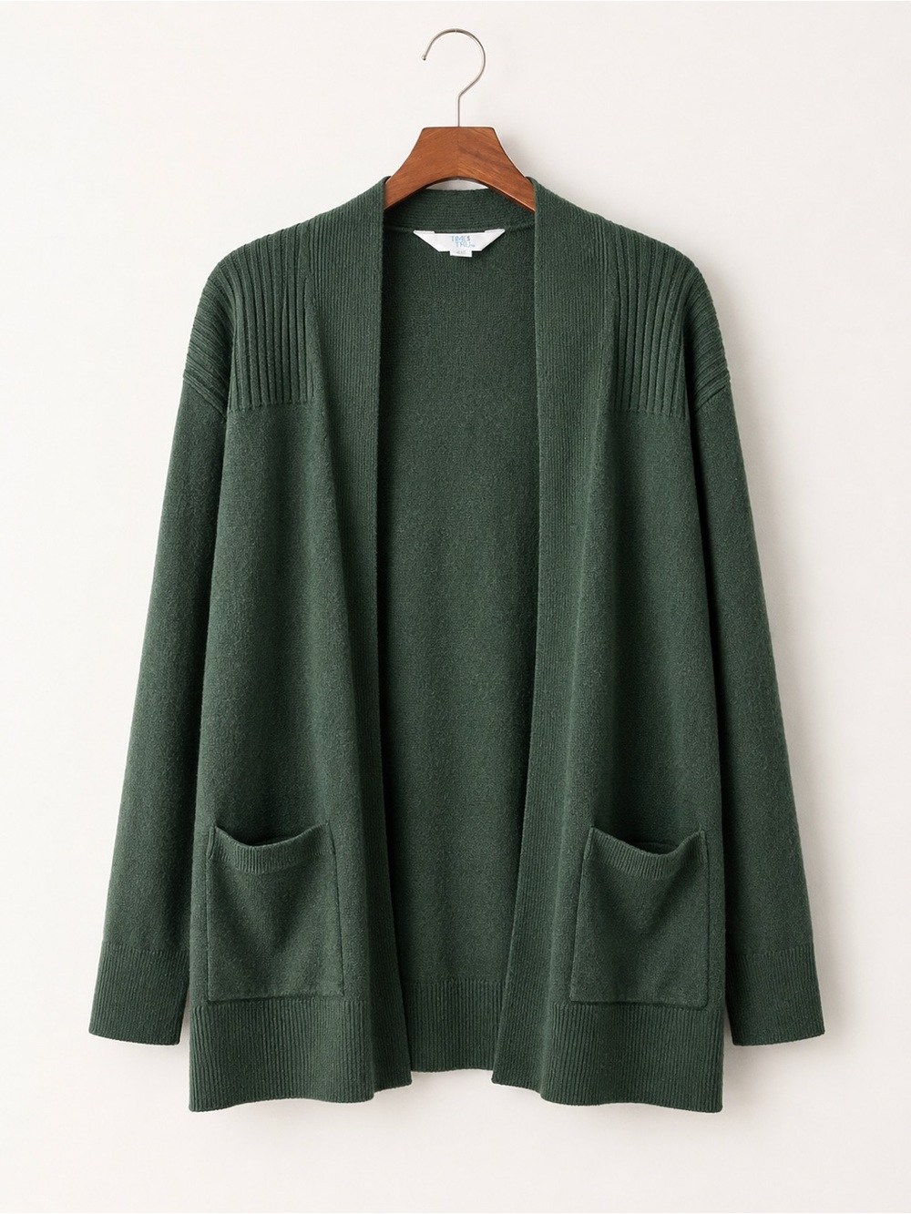 Forest Green Open-Front Women's Cardigan Sweater